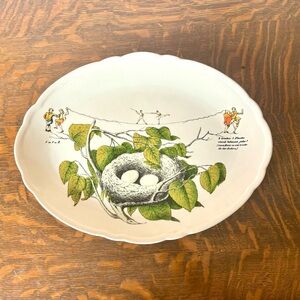 Porcelain Plate with Bird Nest Design